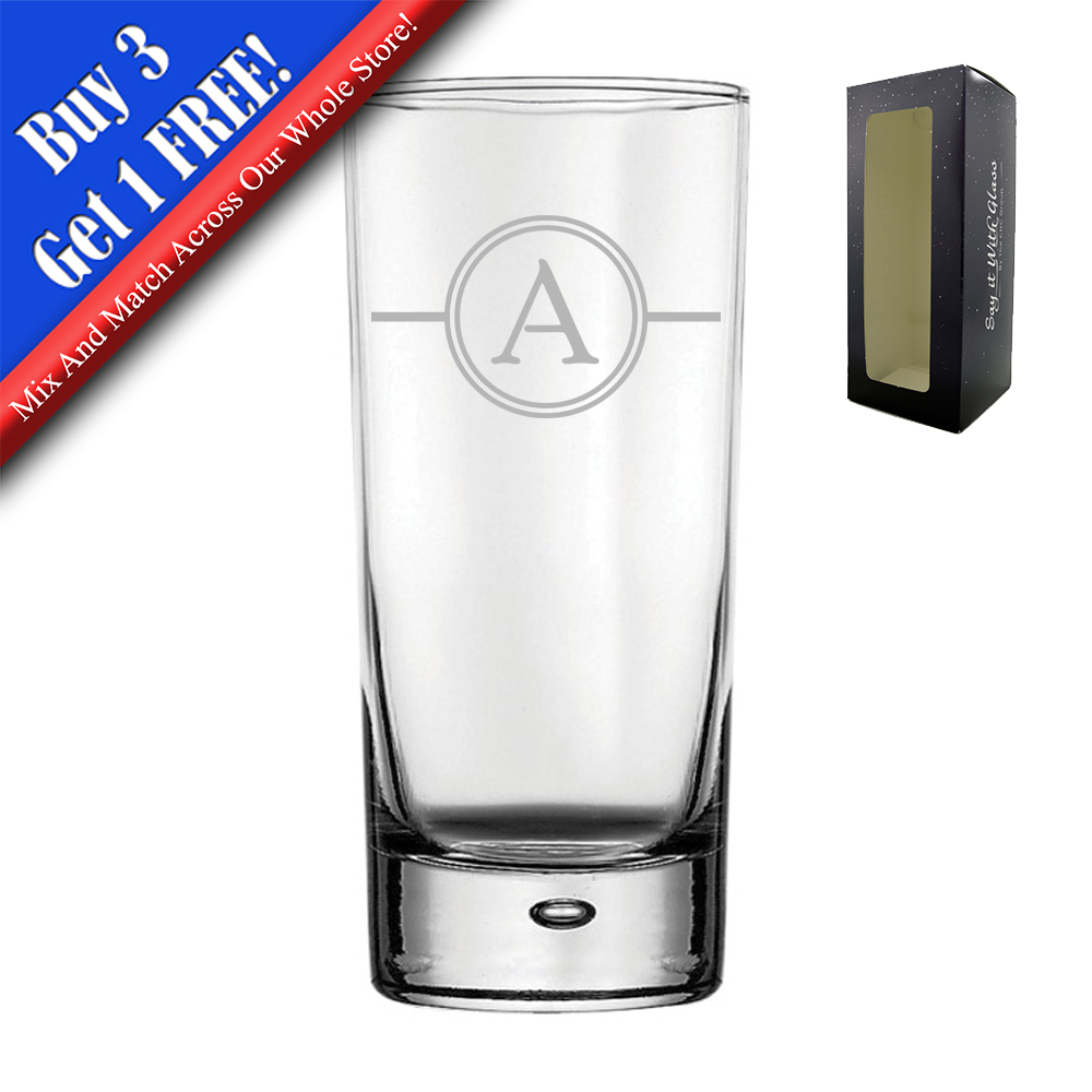 Personalised Engraved Initial Glasses, Various Glasses, Gift Boxed eBay